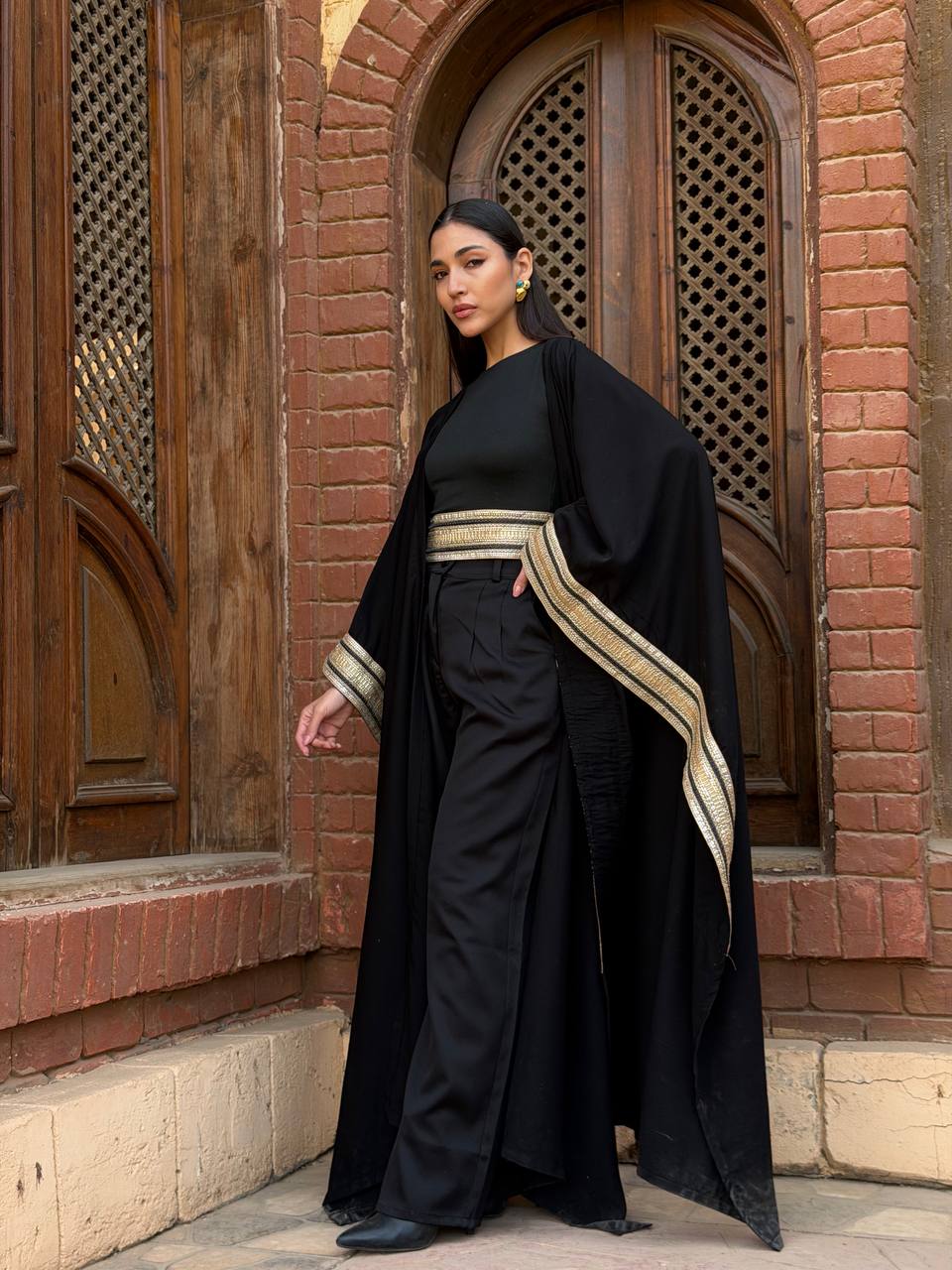 Gold Band Kaftan Set