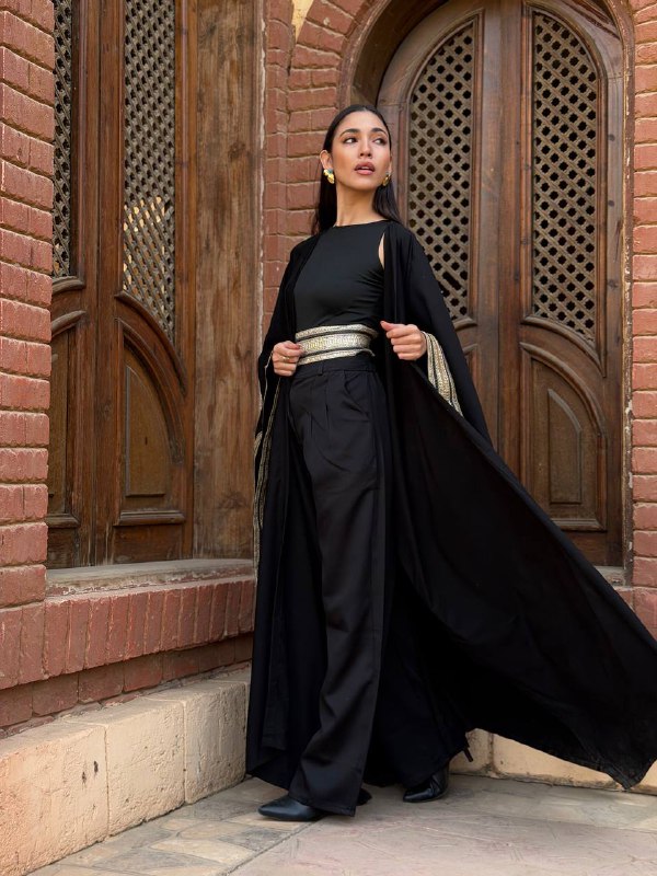 Gold Band Kaftan Set